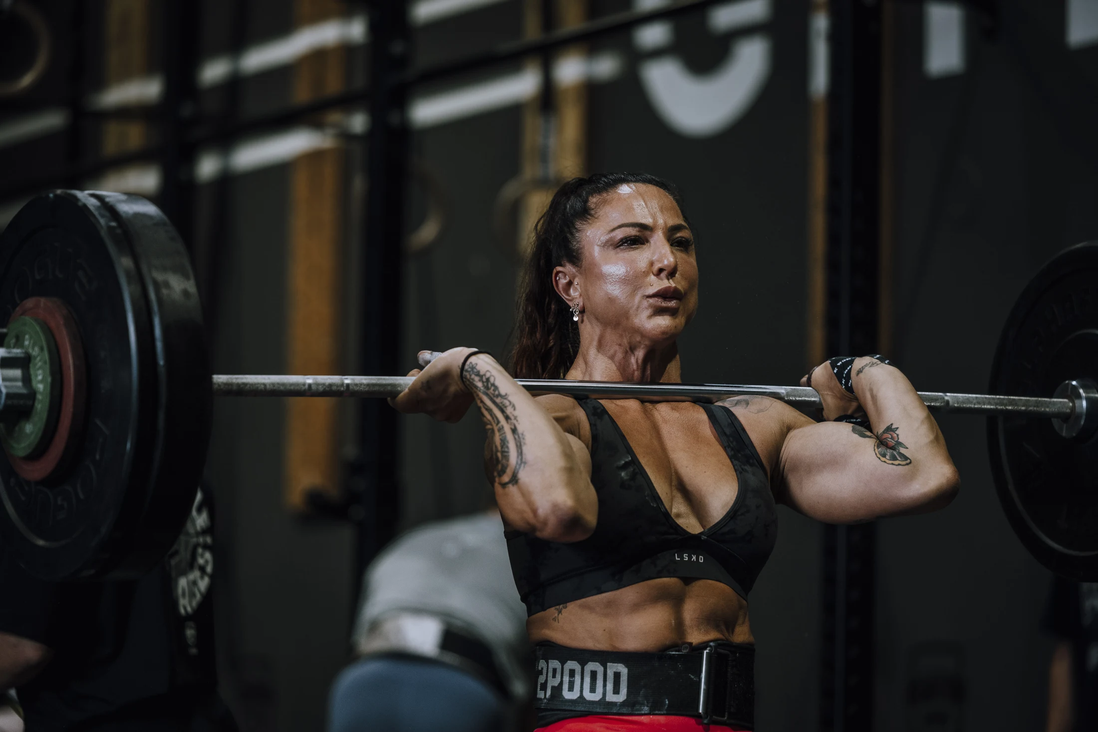 An athlete lifting on the Benton competition floor
